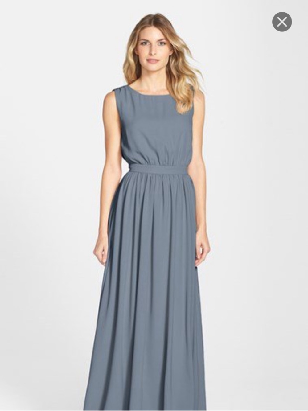 Sleeveless Slate Blue Elegant Bridesmaid Dress